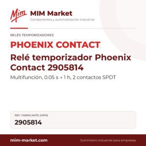 Relé temporizador Phoenix Contact 2905814 – Multifunción, 0.05 s → 1 h, 2 contactos SPDT