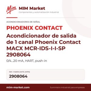 Acondicionador de salida de 1 canal Phoenix Contact MACX MCR-IDS-I-I-SP 2908064 – 0/4…20 mA, HART, push-in