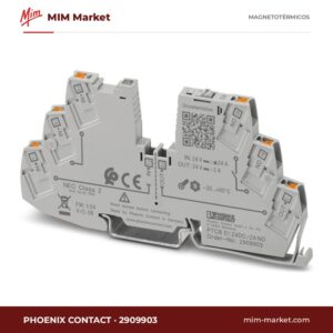 Interruptor de protección electrónico Phoenix Contact 2909903 – PTCB E1, 1 canal, 24 V DC, 2 A fijo, NO, 6,2 mm