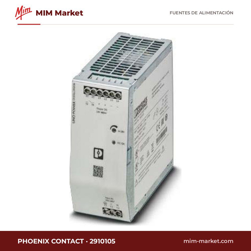 Fuente de alimentación carril DIN Phoenix Contact 2910105 – 24 V DC, 20 A, 480 W