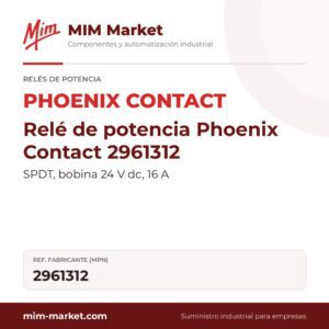 Relé de potencia Phoenix Contact 2961312 – SPDT, bobina 24 V dc, 16 A
