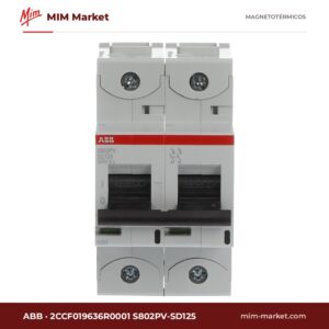 Interruptor magnetotérmico ABB 2CCF019636R0001 S802PV-SD125 – 2 polos, 125A, Tipo B, 5kA