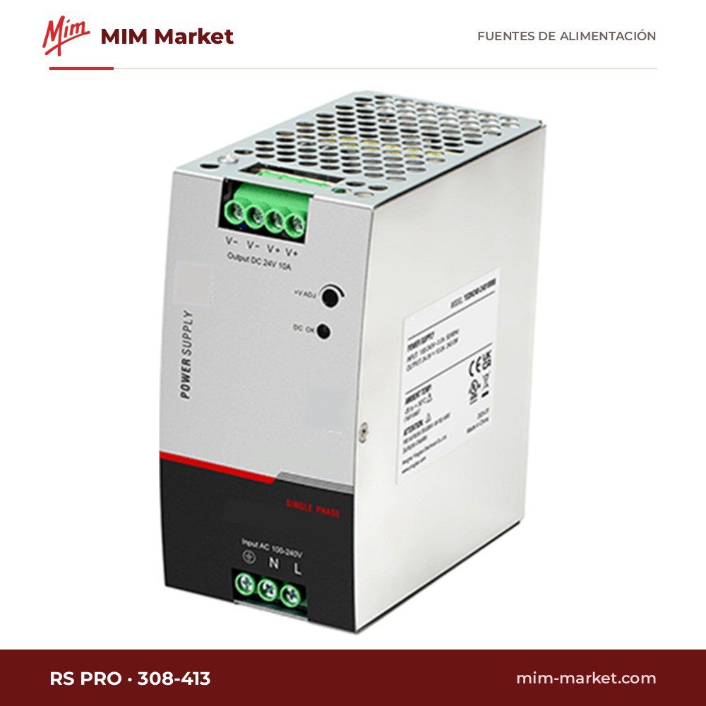 Fuente de alimentación carril DIN RS PRO 308-413 – 12 V DC, 10 A, 120 W