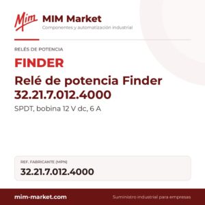 Relé de potencia Finder 32.21.7.012.4000 – SPDT, bobina 12 V dc, 6 A