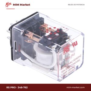 Relé de potencia RS PRO 348-762 – DPDT, bobina 230 V ac, 10 A