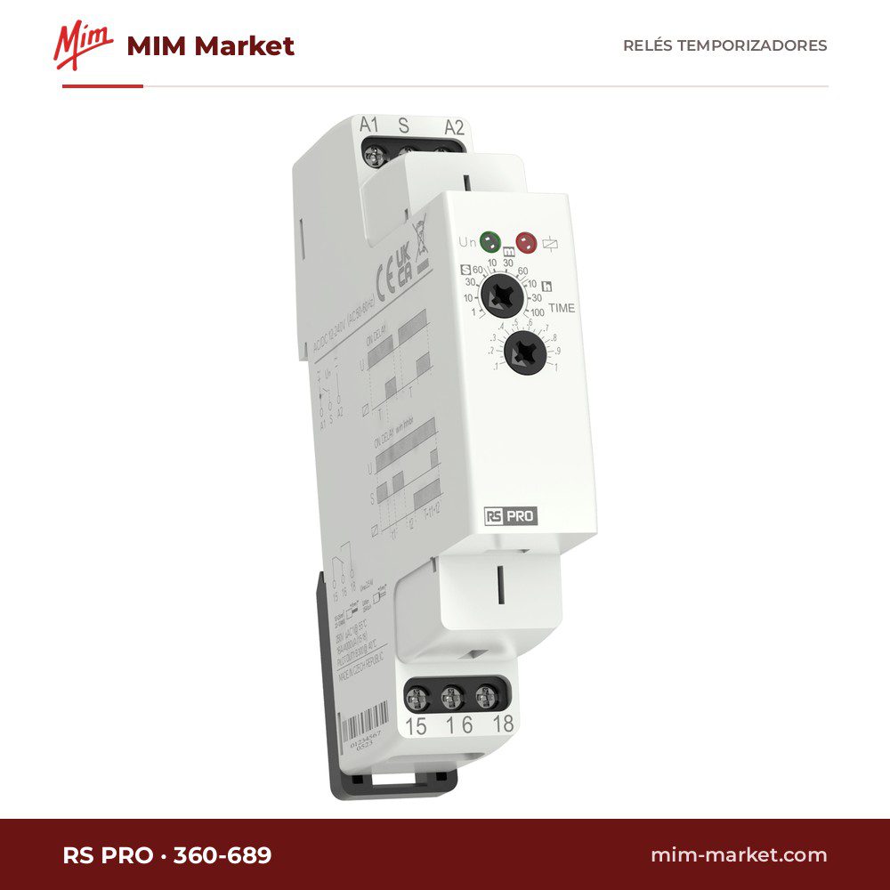Relé temporizador RS PRO 360-689