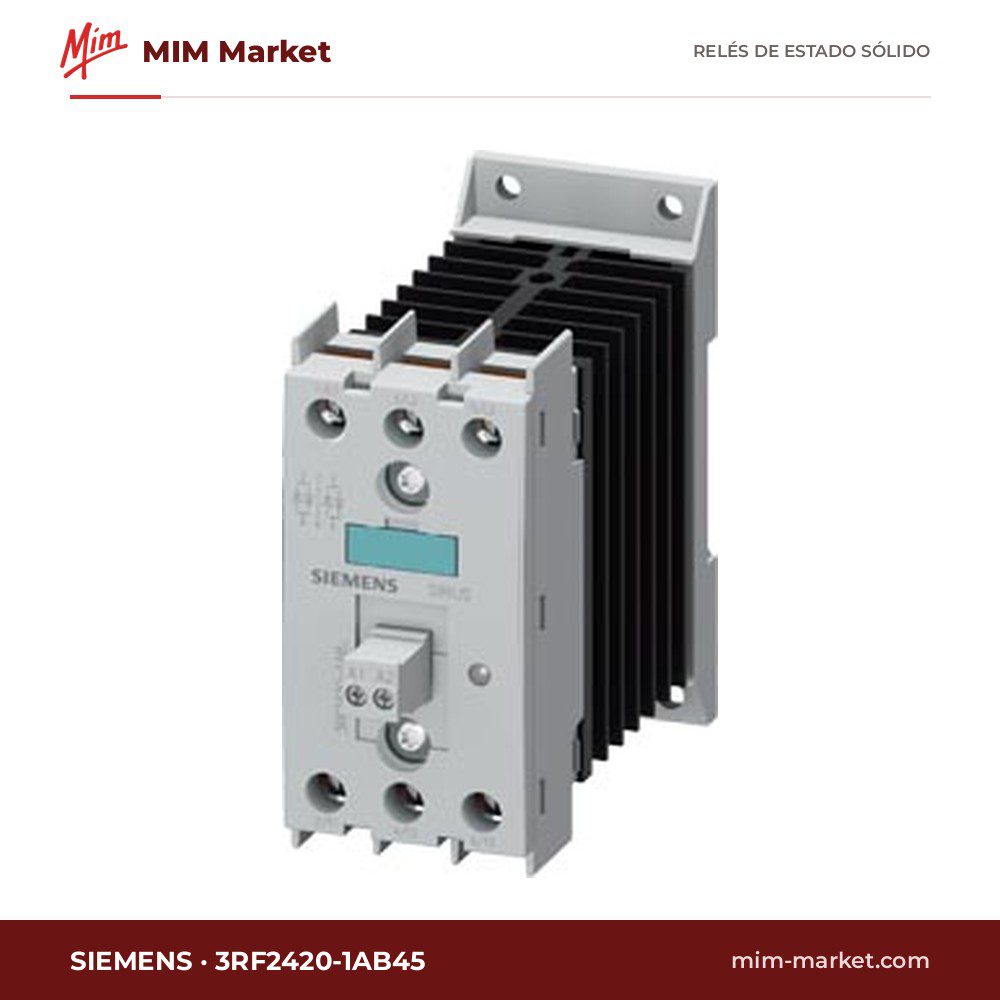 Relé de estado sólido Siemens 3RF2420-1AB45 – 20A, Carril DIN, 600V
