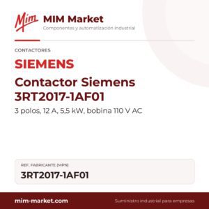 Contactor Siemens 3RT2017-1AF01 – 3 polos, 12 A, 5,5 kW, bobina 110 V AC