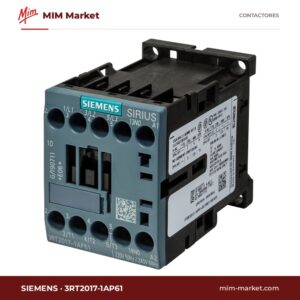 Contactor Siemens 3RT2017-1AP61 – 3 polos, 22 A, 5,5 kW, bobina 220-240 V AC