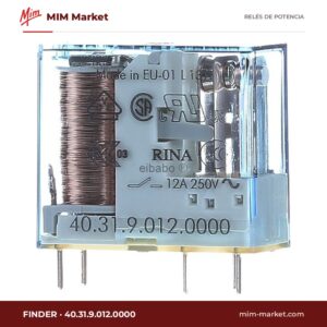 Relé de potencia Finder 40.31.9.012.0000 – SPDT, bobina 12 V, 10 A