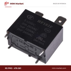 Relé de potencia RS PRO 476-561 – SPST, bobina 12 V dc, 25 A