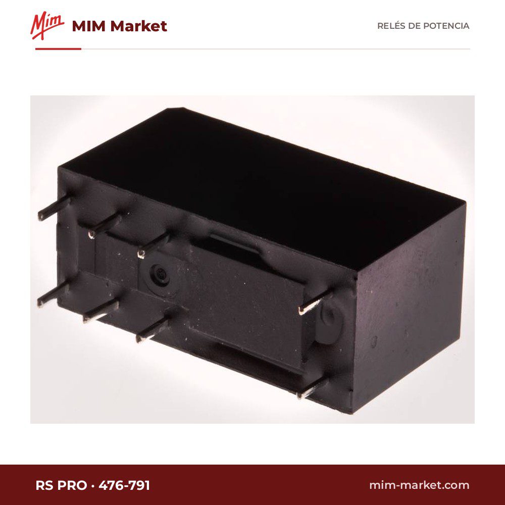 Relé de potencia RS PRO 476-791 – DPDT, bobina 24 V dc, 8 A