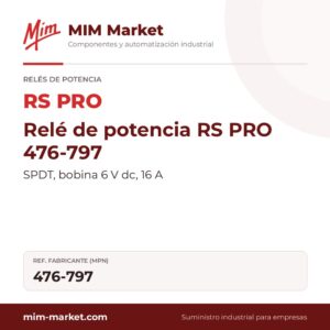 Relé de potencia RS PRO 476-797 – SPDT, bobina 6 V dc, 16 A