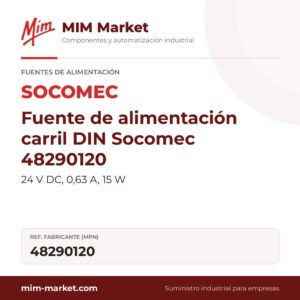 Fuente de alimentación carril DIN Socomec 48290120 – 24 V DC, 0,63 A, 15 W