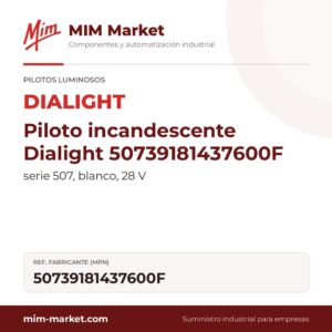 Piloto incandescente Dialight 50739181437600F – serie 507, blanco, 28 V