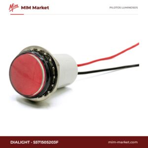 Piloto LED Dialight 5571505203F – serie 557, rojo, 24 V DC, Ø17,46 mm, cables de 139,7 mm