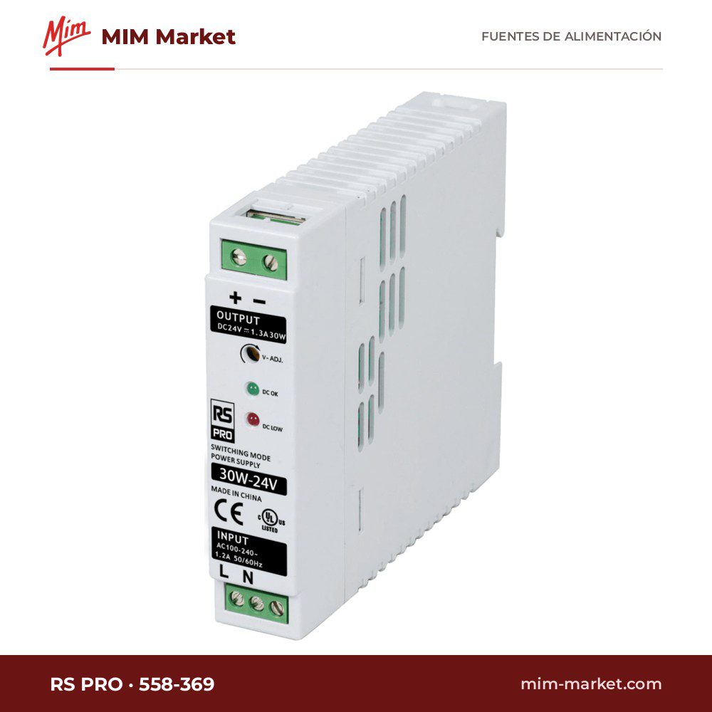 Fuente de alimentación carril DIN RS PRO 558-369 – 5 V DC, 5 A
