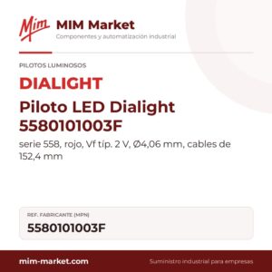 Piloto LED Dialight 5580101003F – serie 558, rojo, Vf típ. 2 V, Ø4,06 mm, cables de 152,4 mm
