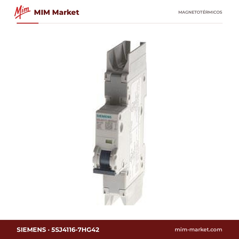Interruptor magnetotérmico Siemens 5SJ4116-7HG42 – 5SJ4 UL 489, 1P, curva C, 16 A, 277 V AC, 10 kA
