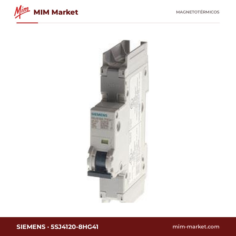 Interruptor magnetotérmico Siemens 5SJ4120-8HG41 – 5SJ4 UL 489, 1P, curva D, 20 A, 240 V AC, 14 kA