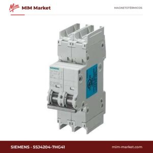 Interruptor magnetotérmico Siemens 5SJ4204-7HG41 – 5SJ4 UL 489, 2P, curva C, 4 A, 240 V AC, 14 kA