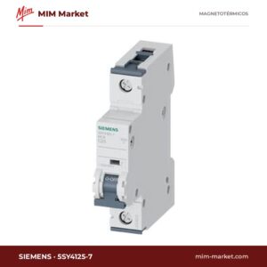 Interruptor magnetotérmico Siemens 5SY4125-7 – 1 polo, 25A, Tipo C, 10kA