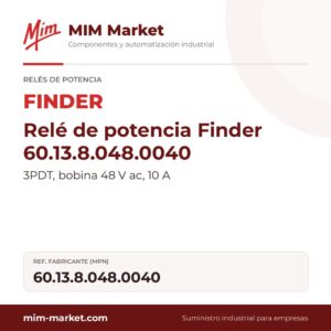 Relé de potencia Finder 60.13.8.048.0040 – 3PDT, bobina 48 V ac, 10 A