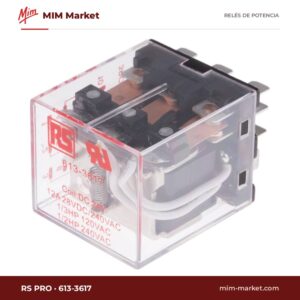 Relé de potencia RS PRO 613-3617 – 3PDT, bobina 24 V dc, 12 A