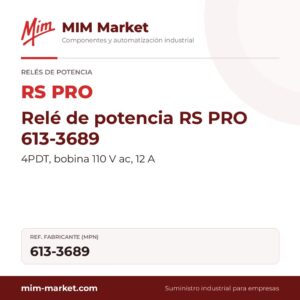 Relé de potencia RS PRO 613-3689 – 4PDT, bobina 110 V ac, 12 A