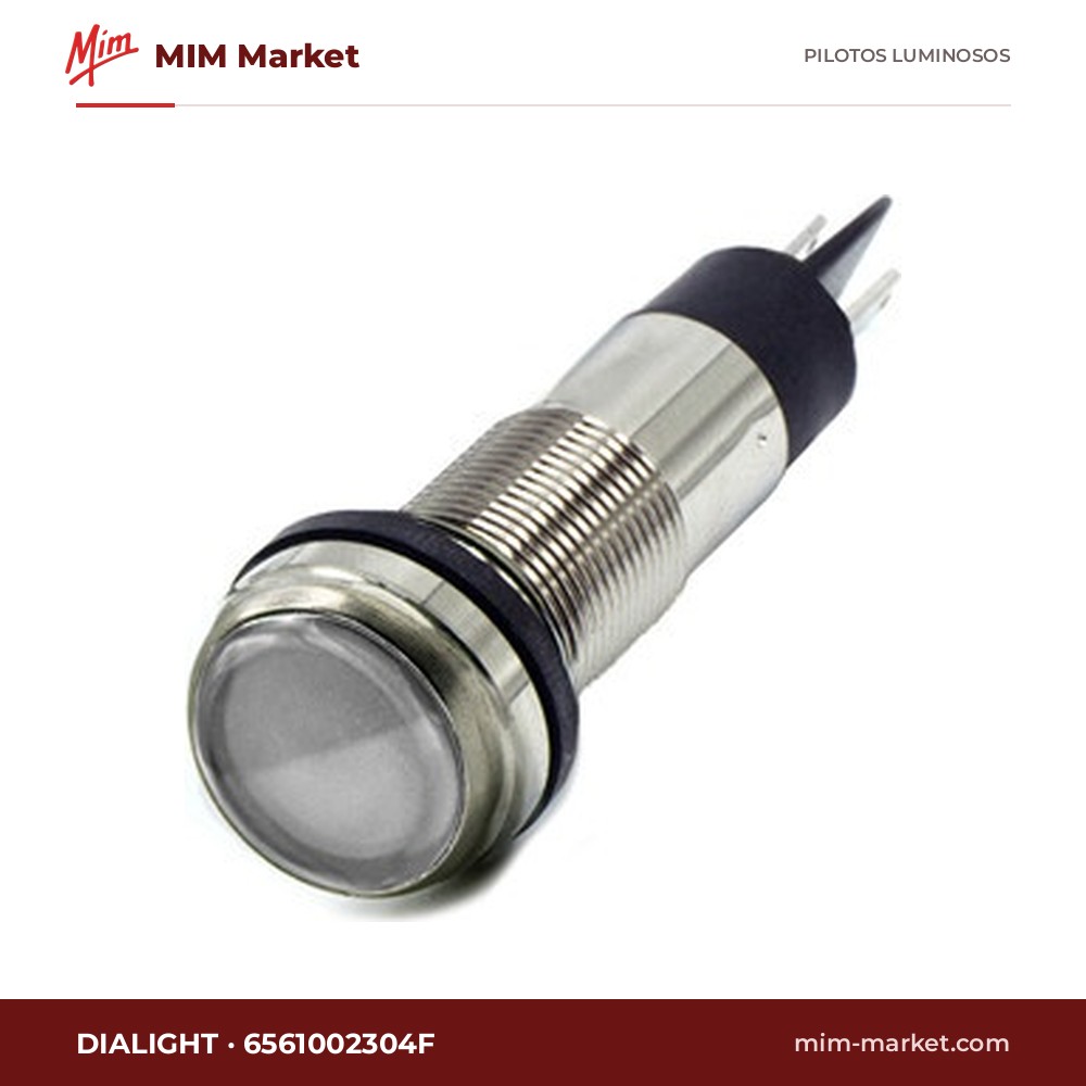 Piloto LED Dialight 6561002304F – serie 656, blanco, 5 V DC, Ø12,7 mm, faston, IP66, NEMA 4X