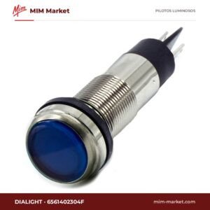 Piloto LED Dialight 6561402304F – serie 656, azul, 5 V DC, Ø12,7 mm, faston, IP66, NEMA 4X