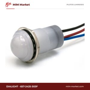 Piloto LED Dialight 657-2425-303F – serie 657, bicolor azul/rojo, 10…30 V DC, Ø17,46 mm, IP67, NEMA 4X