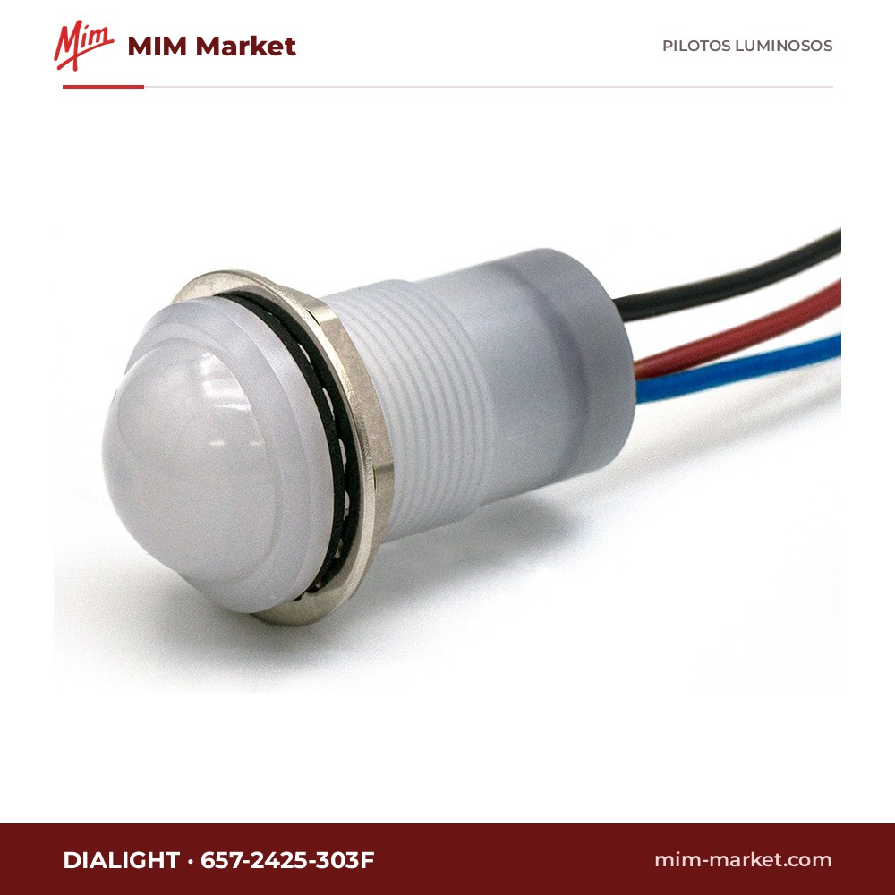 Piloto LED Dialight 657-2425-303F – serie 657, bicolor azul/rojo, 10…30 V DC, Ø17,46 mm, IP67, NEMA 4X