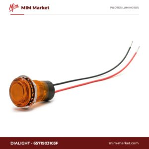 Piloto LED Dialight 6571903103F – serie 657, anaranjado, 12 V DC, Ø17,45 mm, cables de 152,4 mm, IP67, NEMA 4X