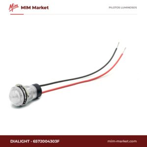 Piloto LED Dialight 6572004303F – serie 657, blanco, 24 V DC, Ø17,45 mm, cables de 152,4 mm, IP67, NEMA 4X