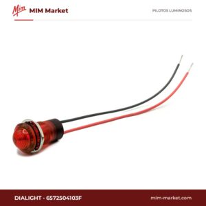 Piloto LED Dialight 6572504103F – serie 657, rojo, 24 V DC, Ø17,45 mm, cables de 152,4 mm, IP67, NEMA 4X