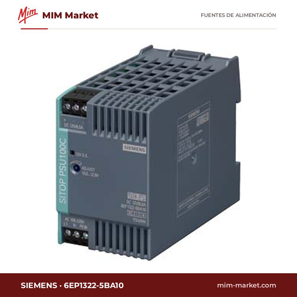 Fuente de alimentación carril DIN Siemens 6EP1322-5BA10 – 12 V DC, 6,5 A, 78 W