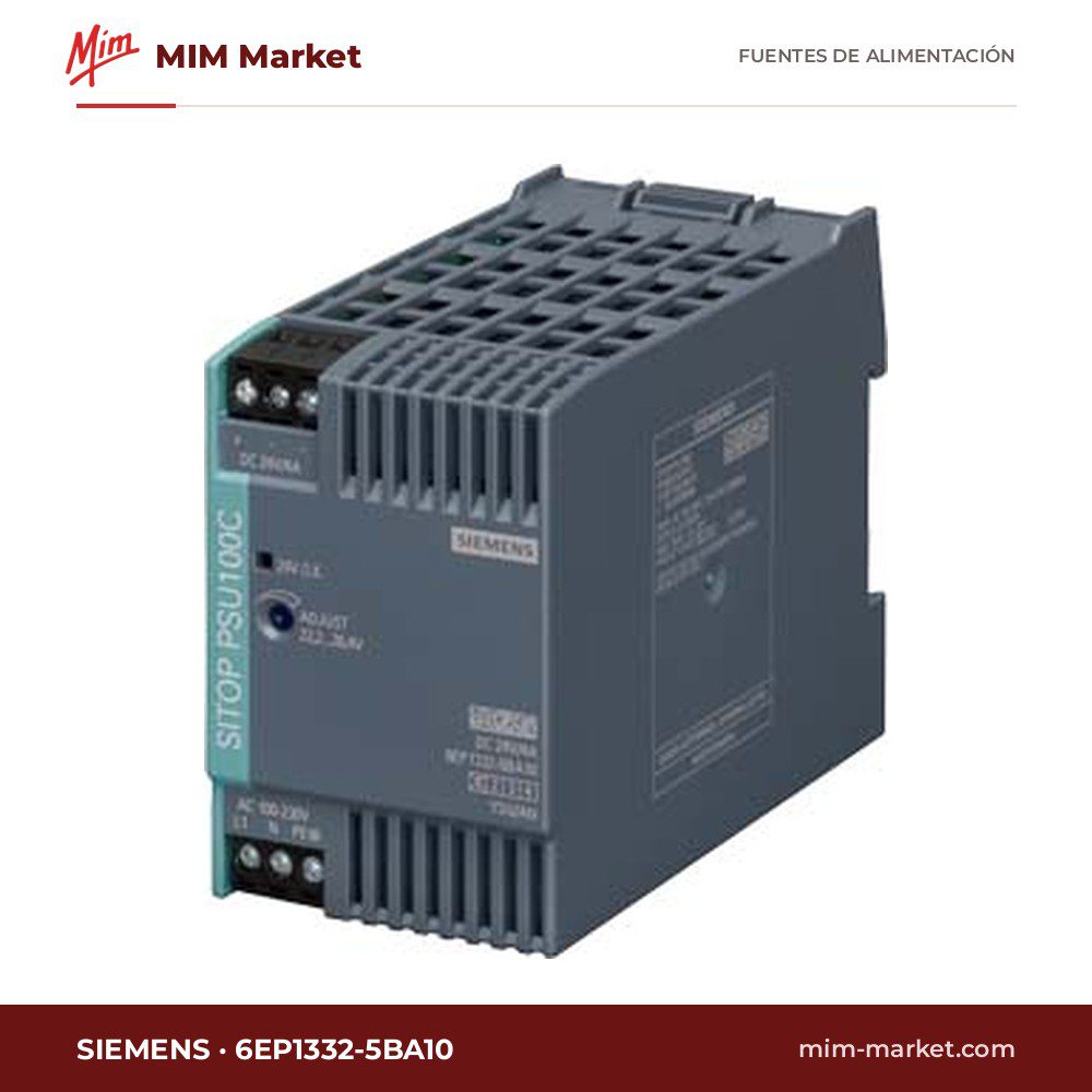 Fuente de alimentación carril DIN Siemens 6EP1332-5BA10 – 24 V DC, 4 A, 96 W