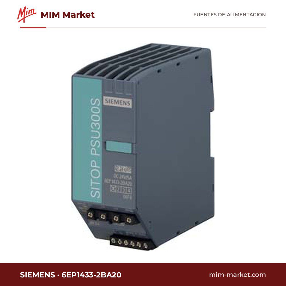 Fuente de alimentación carril DIN Siemens 6EP1433-2BA20 – 24 V DC, 5 A, 120 W