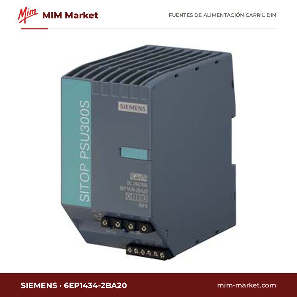 Fuente de alimentación carril DIN Siemens 6EP1434-2BA20 – 24 V dc, 10 A, 240 W