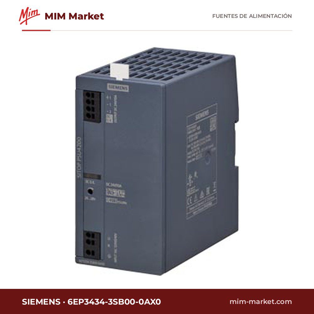 Fuente de alimentación carril DIN Siemens 6EP3434-3SB00-0AX0 – 24 V DC, 10 A, 240 W