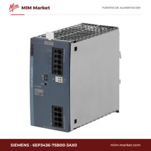 Fuente de alimentación carril DIN Siemens 6EP3436-7SB00-3AX0 – 24 V DC, 20 A, 480 W