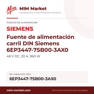 Fuente de alimentación carril DIN Siemens 6EP3447-7SB00-3AX0 – 48 V DC, 20 A, 960 W