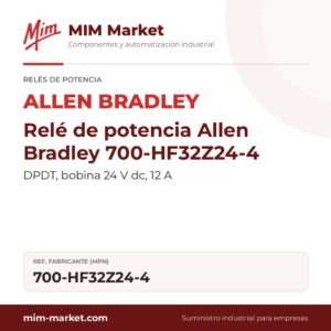 Relé de potencia Allen Bradley 700-HF32Z24-4 – DPDT, bobina 24 V dc, 12 A