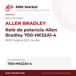 Relé de potencia Allen Bradley 700-HK32A1-4 – DPDT, bobina 120 V ac, 8 A