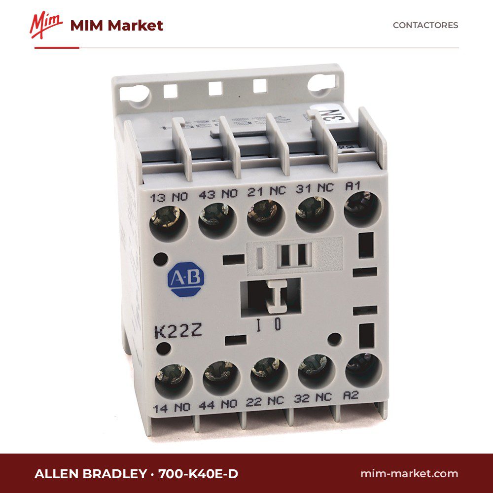 Contactor Allen Bradley 700-K40E-D – 4 polos, 10 A, bobina 110 V AC