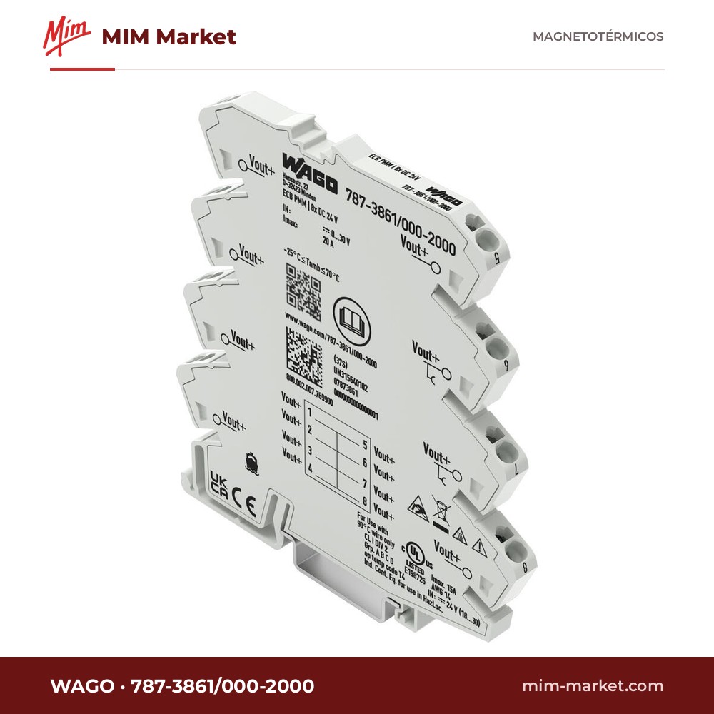 Módulo de distribución de potencial WAGO 787-3861/000-2000 – Accesorio 787-3861, 1 potencial, 8 puntos de conexión, 24 V, hasta 2,5 mm²