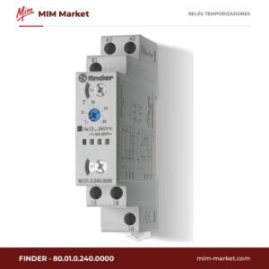 Relé temporizador Finder 80.01.0.240.0000 – Multifunción, 0.1 s → 24 h, 1 contacto SPDT