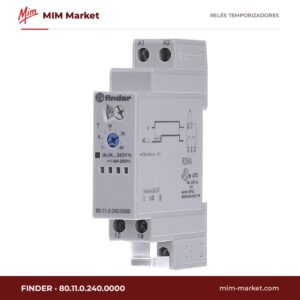 Relé temporizador Finder 80.11.0.240.0000 – 24-240 V ac / 240 V dc, Retardo a la conexión