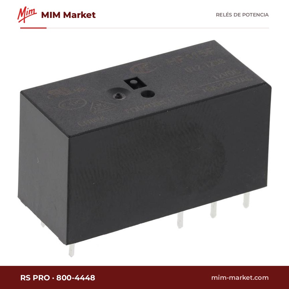 Relé de potencia RS PRO 800-4448 – SPDT, bobina 12 V dc, 16 A